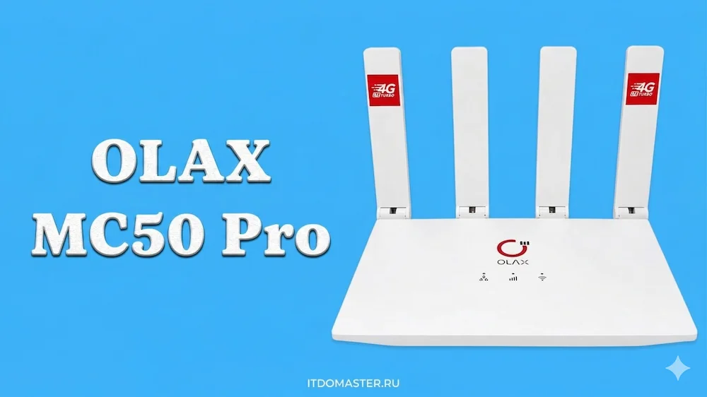 Роутер OLAX MC50 Pro с четырьмя антеннами 4G LTE Turbo.